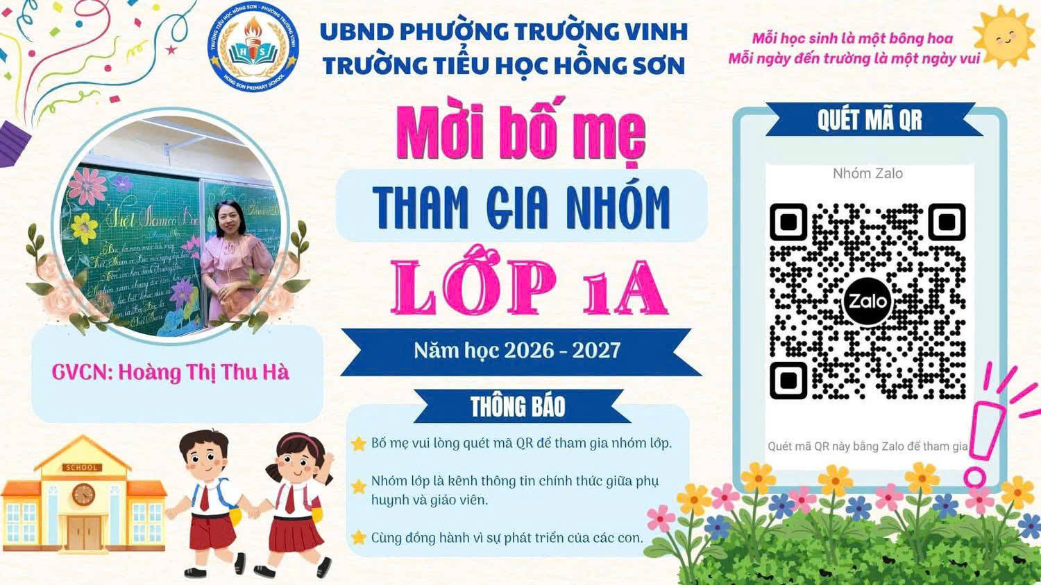 Trường Tiểu học Hồng Sơn hân hoan đón chào năm học mới 2026 - 2027. ❤️❤️❤️